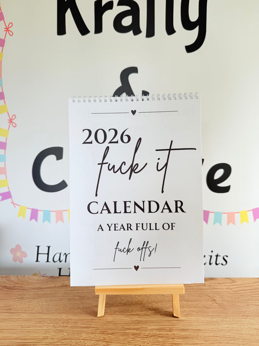 A4 F*ck it 2026 spiral bound wall calender - Get ready for the shit show - Organiser - Calender - Sweary affirmations -