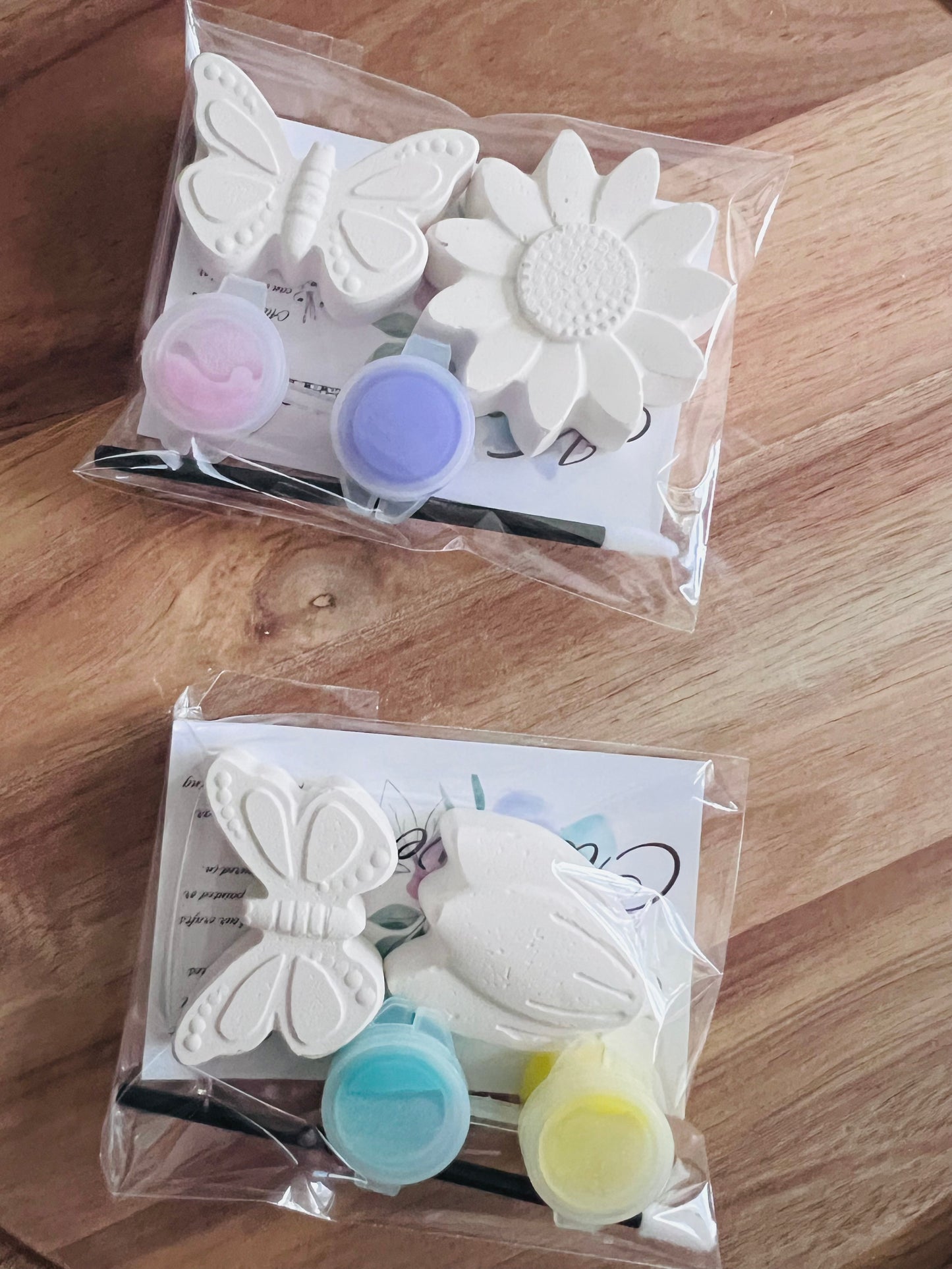 Paint your own plaster of Paris flower and butterfly - flowers - spring - Activity set - Childrens Gifts - Gift - Painting - Party favour - decor