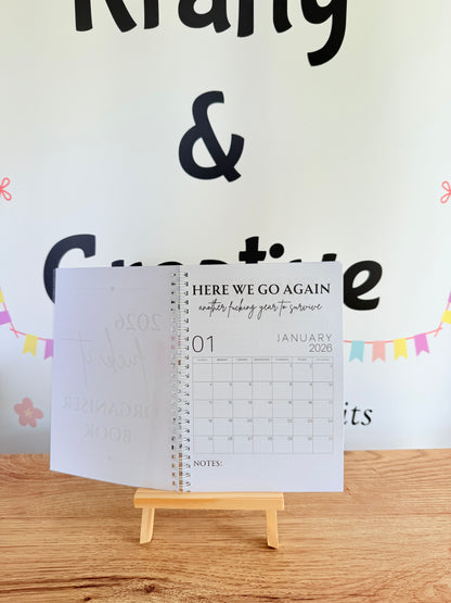 A5 F*ck it 2026 spiral bound life organiser- Get ready for the shit show - Organiser - Calender - Sweary affirmations -