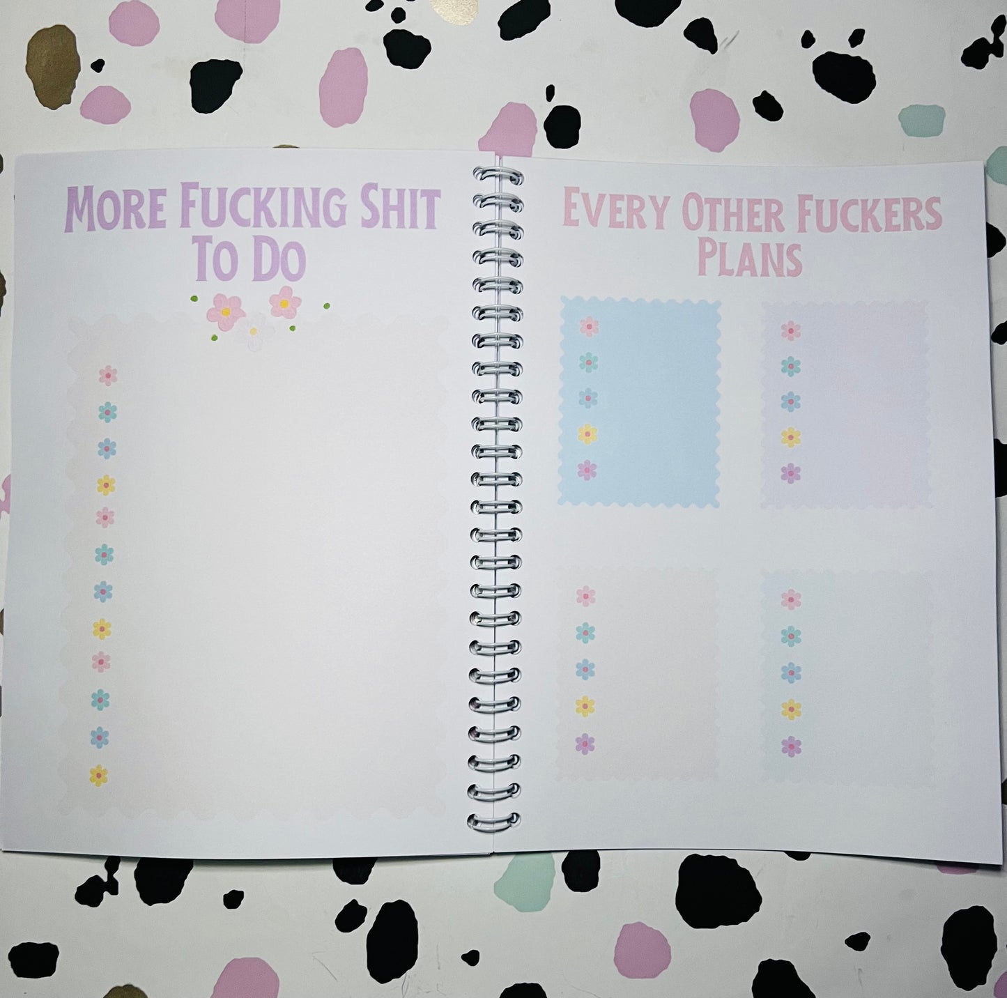 Flowery Little Book Of Sh*t I Need To Remember - book of lists - Anxiety Aids - gift - Autism help - SEMH - Organiser - Diary - Notebook - Sweary