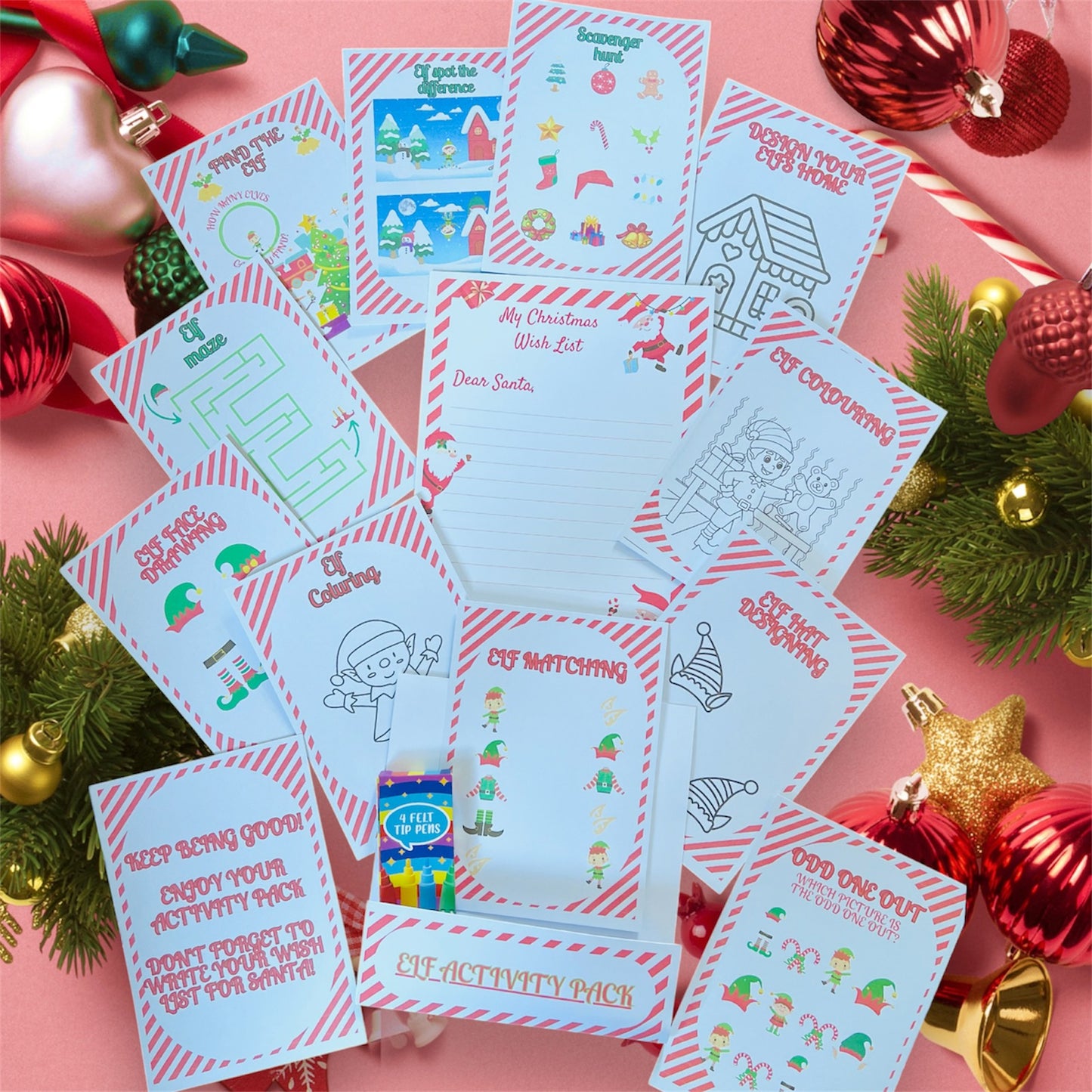 Elf on the shelf activity colouring pack Christmas themed  - Christmas magic - Christmas activity- children’s Christmas keepsake - Christmas crafts - colouring pages - Christmas Eve box - children’s Christmas accessory - Christmas colouring set