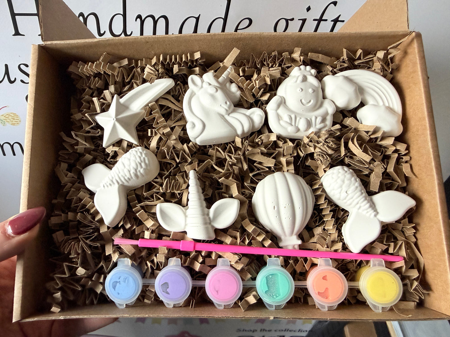 Mermaid & Unicorn Paint Your Own Craft Kit | Kids Painting Activity Box | Handmade Creative Gift