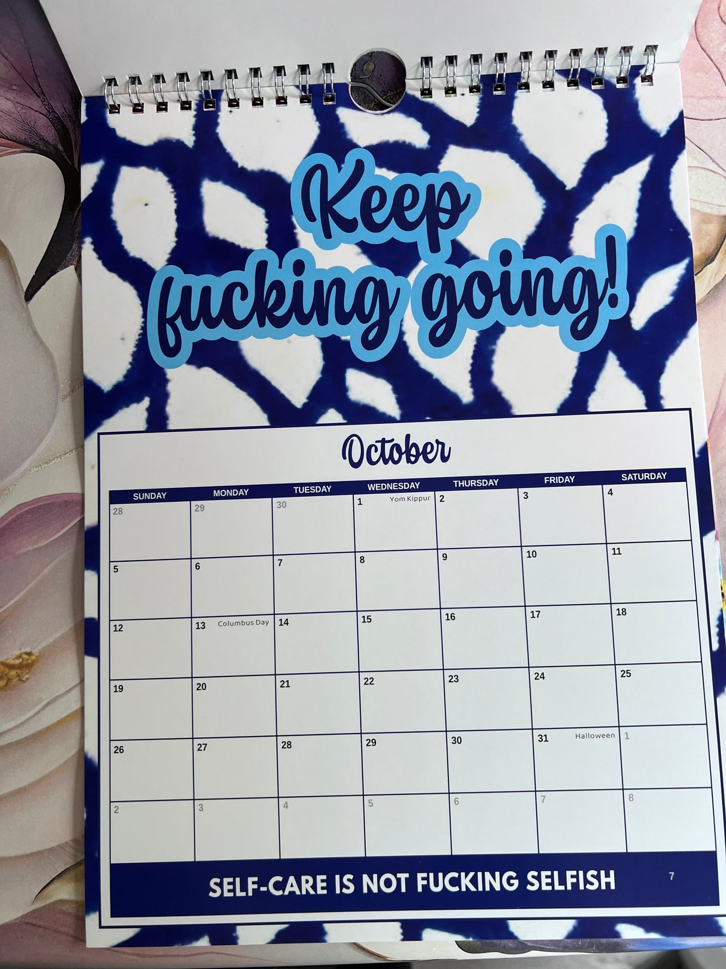 One day at a time Sweary laminated page spiral bound wall calender - Get ready for the shit show - Organiser - Calender - Sweary affirmations -