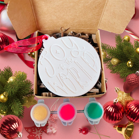 Paint your own Christmas bauble decoration - Christmas Eve box - Christmas craft kit - Christmas activities- Christmas craft ideas - children’s Christmas gifts - ‘Joy to the world’