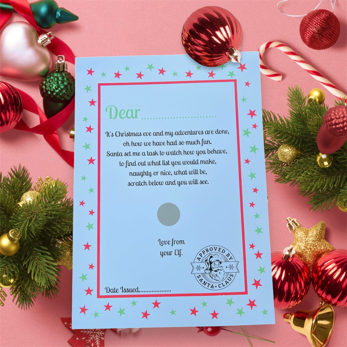 Elf on the shelf departure letter with scratch and reveal - Christmas magic - Christmas - children’s Christmas keepsake - Christmas certificate - nice list - Christmas Eve box - children’s Christmas accessory