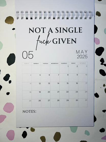 A5 F*ck it 2025 spiral bound wall calender - Get ready for the shit show - Organiser - Calender - Sweary affirmations -