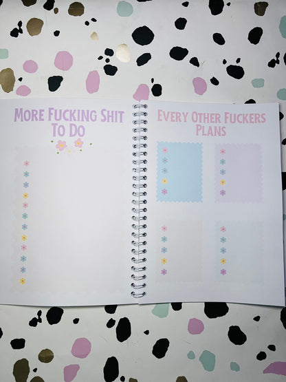 Flowery Little Book Of Sh*t I Need To Remember - book of lists - Anxiety Aids - gift - Autism help - SEMH - Organiser - Diary - Notebook - Sweary