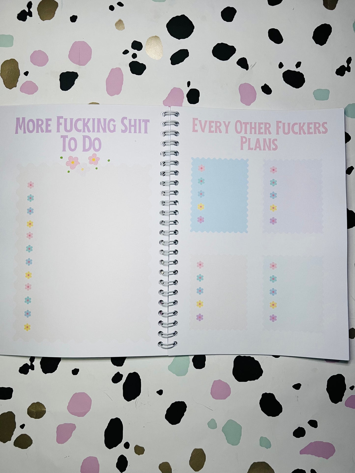 Flowery Little Book Of Sh*t I Need To Remember - book of lists - Anxiety Aids - gift - Autism help - SEMH - Organiser - Diary - Notebook - Sweary