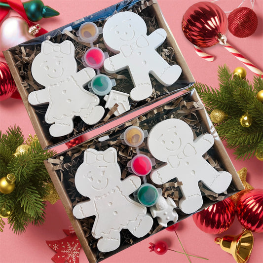 Paint your own gingerbread Christmas  decorations - Christmas Eve box - Christmas craft kit - Christmas activities- Christmas craft ideas - children’s Christmas gifts - children’s Christmas stocking ideas