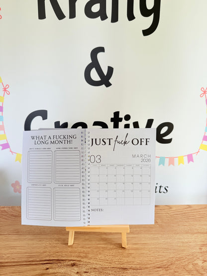 A5 F*ck it 2026 spiral bound life organiser- Get ready for the shit show - Organiser - Calender - Sweary affirmations -