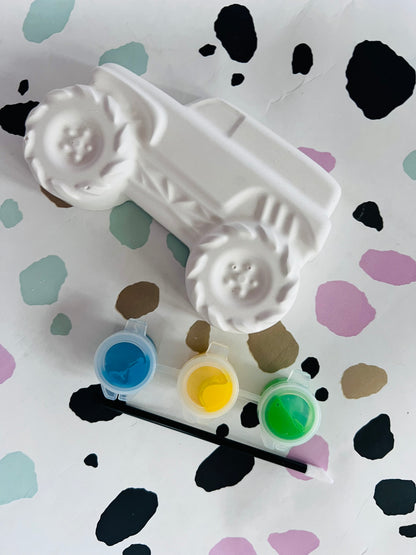 Paint your own Monster truck inspired plaster of Paris Figure - Activity set - Room decoration - Childrens Gifts - Gifts - Paintable - Painting