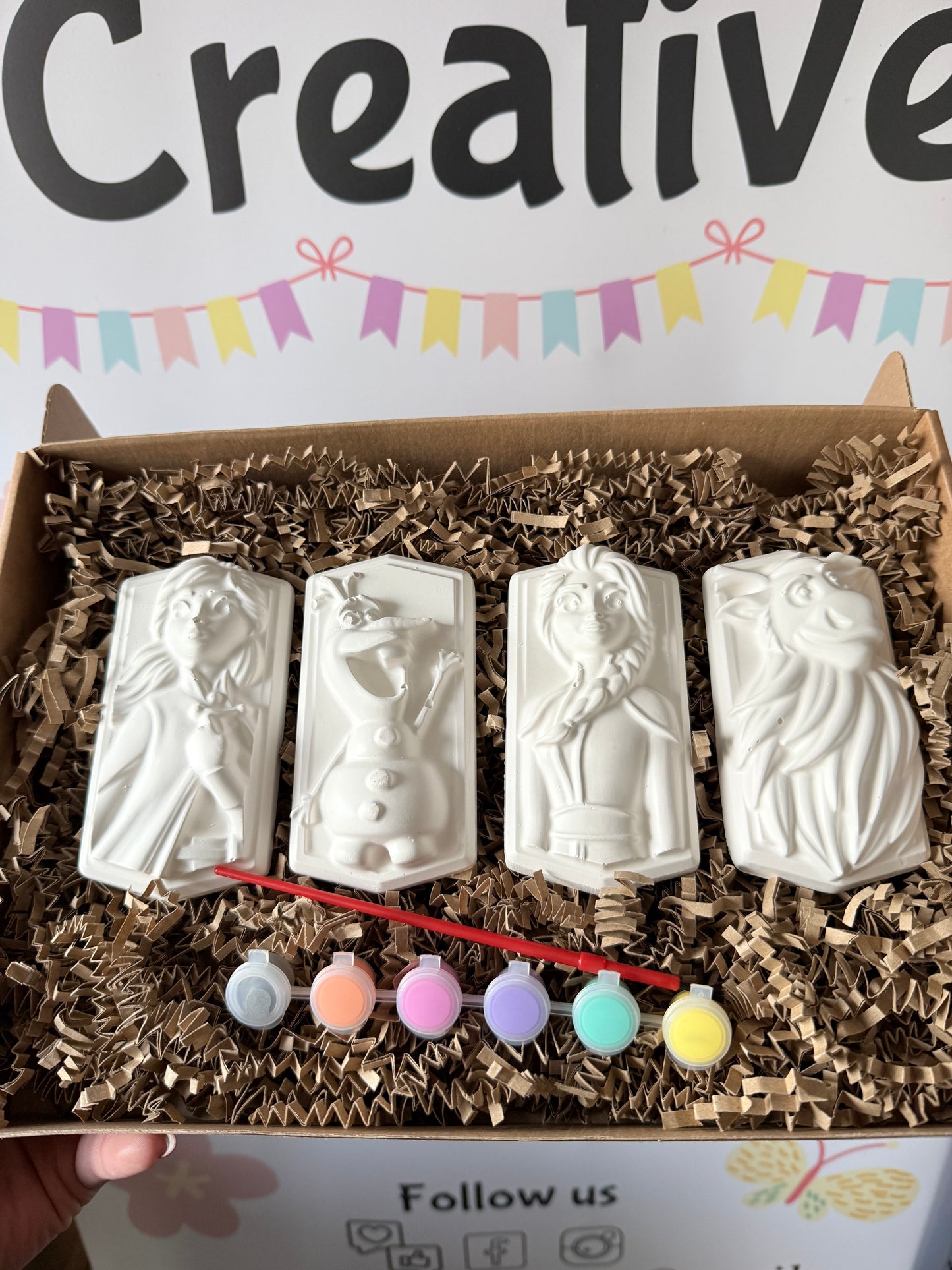Ice Princess Inspired Paint Your Own Craft Kit | Kids Painting Activity Box | Handmade Creative Gift