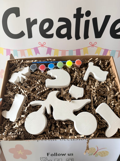 Motocross Paint Your Own Craft Kit | Dirt Bike Painting Activity Box | Handmade Creative Gift