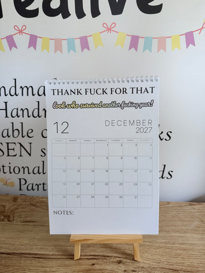 F*ck It 2027 Sweary Wall Calendar | Funny A4 Family Organiser | Adult Humour Planner & Affirmation Calendar