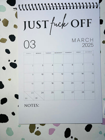 A4 F*ck it 2025 spiral bound wall calender - Get ready for the shit show - Organiser - Calender - Sweary affirmations -