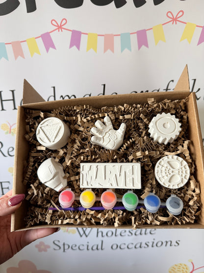 Superhero Inspired Paint Your Own Craft Kit | Kids Painting Activity Box | Handmade Creative Gift