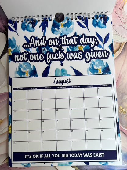 One day at a time Sweary laminated page spiral bound wall calender - Get ready for the shit show - Organiser - Calender - Sweary affirmations -