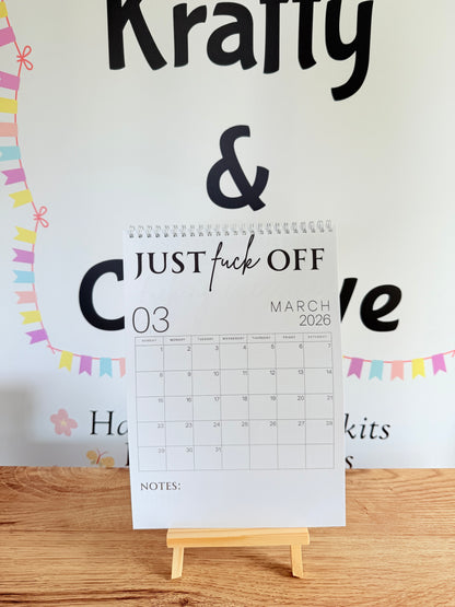 A4 F*ck it 2026 spiral bound wall calender - Get ready for the shit show - Organiser - Calender - Sweary affirmations -