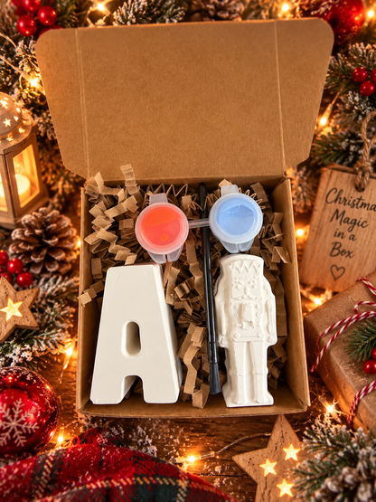 Personalised Initial & Nutcracker Paint Your Own Kit | Christmas Eve Box Gift | Kids Christmas Craft