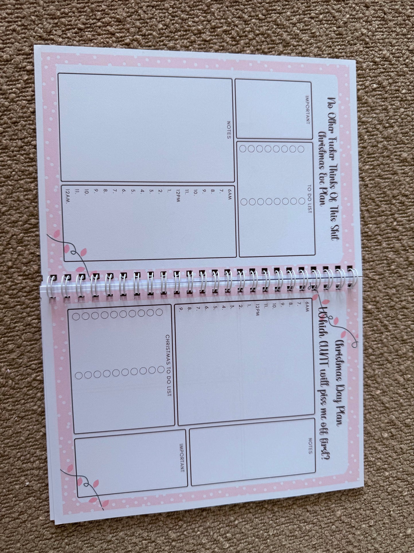 Sweary Christmas planner