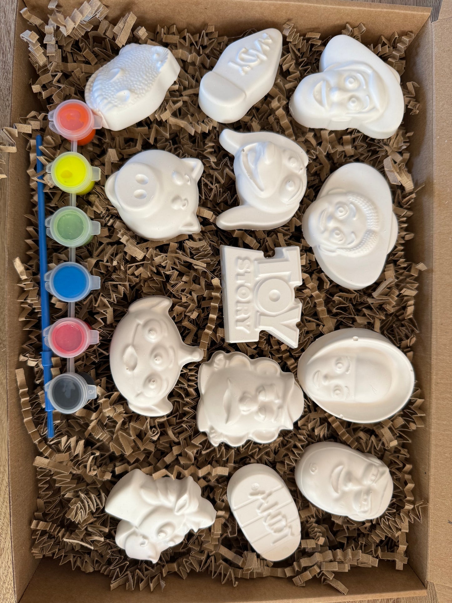 Cowboy and  Friends inspired plaster of paris craft box  - Activity set - Room decoration - Childrens Gifts - Gifts - Paintable - Painting