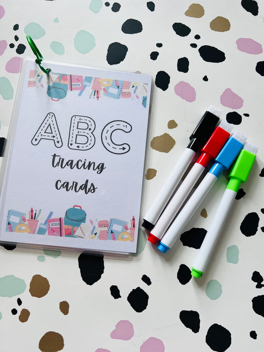 Alphabet tracing Activity Wipe Clean Book - Crafts On The Go - Pocket Money Crafts - Children’s Learning - Children’s Colouring Books - Home Education