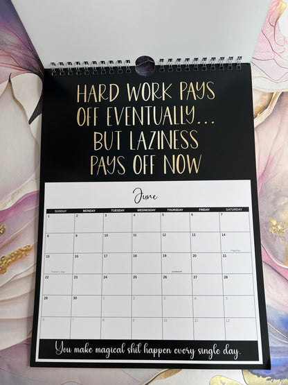 Uninspiring affirmations laminated page spiral bound wall calender - Organiser - Calender - Sweary affirmations - Mental health