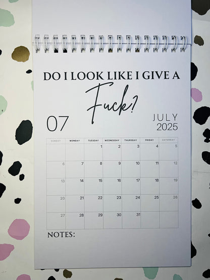 A5 F*ck it 2025 spiral bound wall calender - Get ready for the shit show - Organiser - Calender - Sweary affirmations -