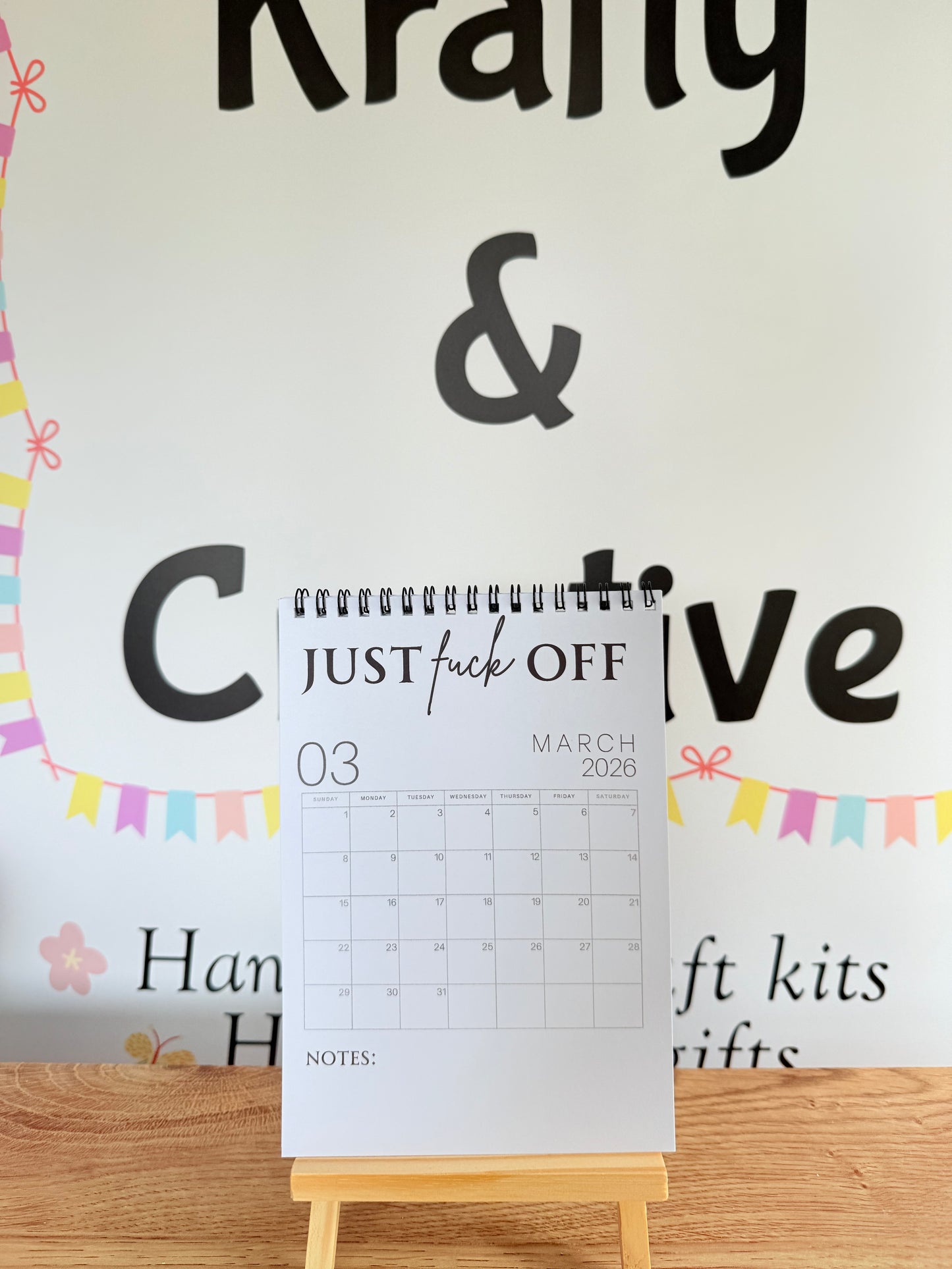 A5 F*ck it 2026 spiral bound wall calender - Get ready for the shit show - Organiser - Calender - Sweary affirmations -