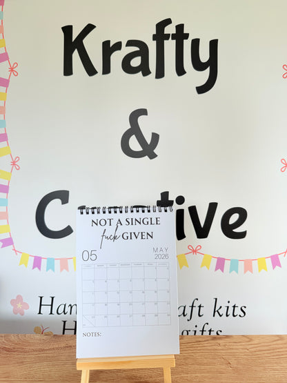 A5 F*ck it 2026 spiral bound wall calender - Get ready for the shit show - Organiser - Calender - Sweary affirmations -