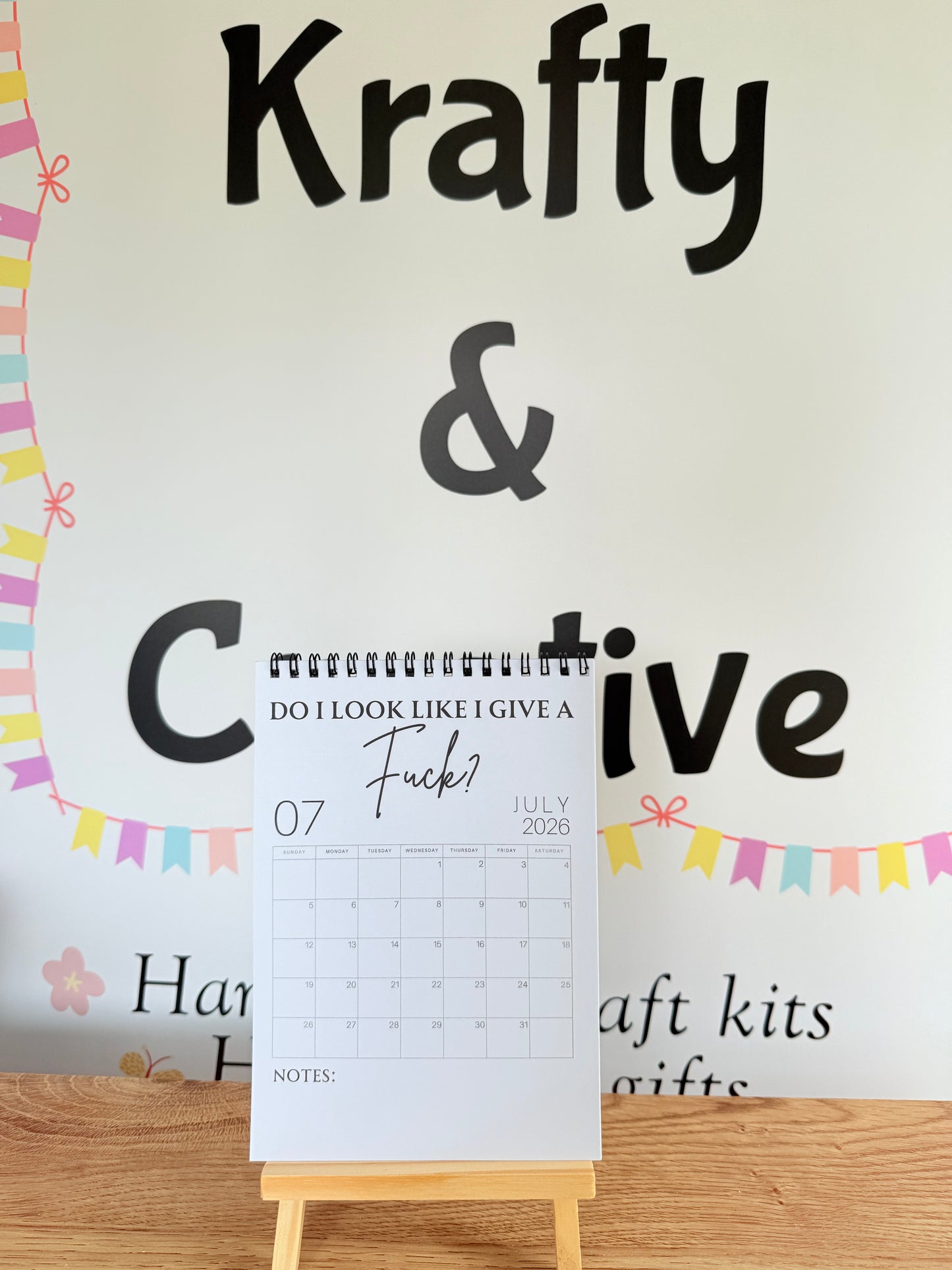 A5 F*ck it 2026 spiral bound wall calender - Get ready for the shit show - Organiser - Calender - Sweary affirmations -