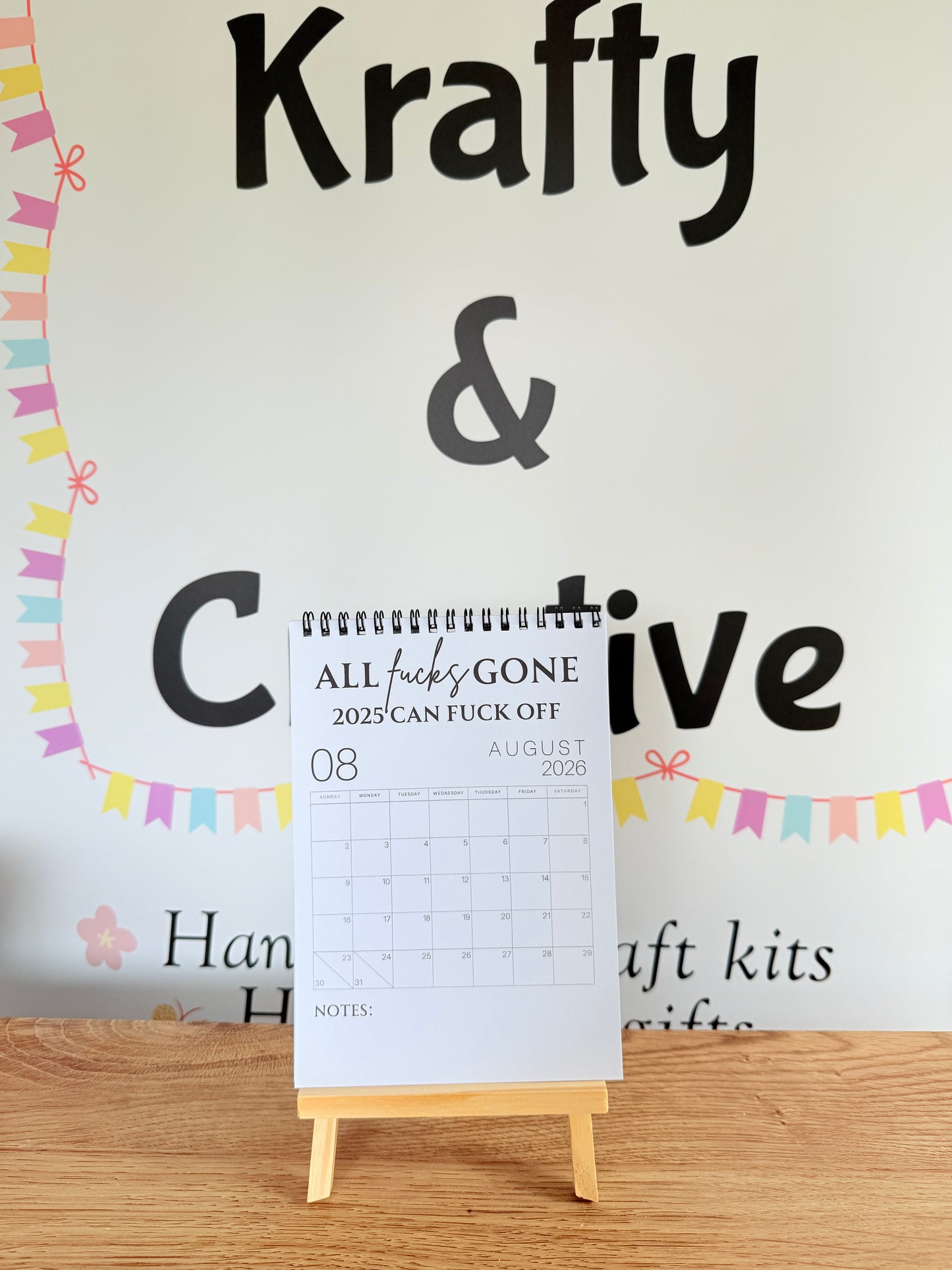 A5 F*ck it 2026 spiral bound wall calender - Get ready for the shit show - Organiser - Calender - Sweary affirmations -