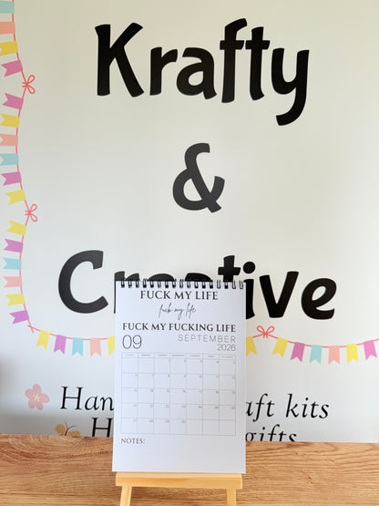 A5 F*ck it 2026 spiral bound wall calender - Get ready for the shit show - Organiser - Calender - Sweary affirmations -