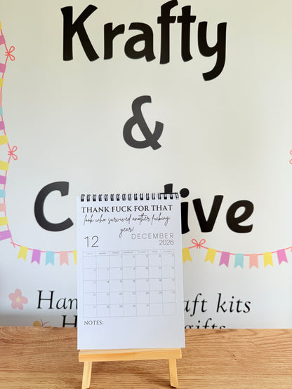 A5 F*ck it 2026 spiral bound wall calender - Get ready for the shit show - Organiser - Calender - Sweary affirmations -