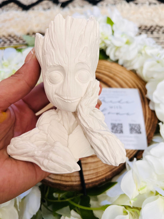 Paint your own Freestanding 3D plaster of Paris Groot figure - Room decoration - Painting Set - Groot Decoration - Paintable - Gifts