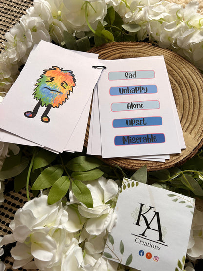 Understand your feelings Monster flash cards for children  - children’s gift - starting school gift - Autism help - Emotional aid - Emotions - SEMH - SEN - Regulation