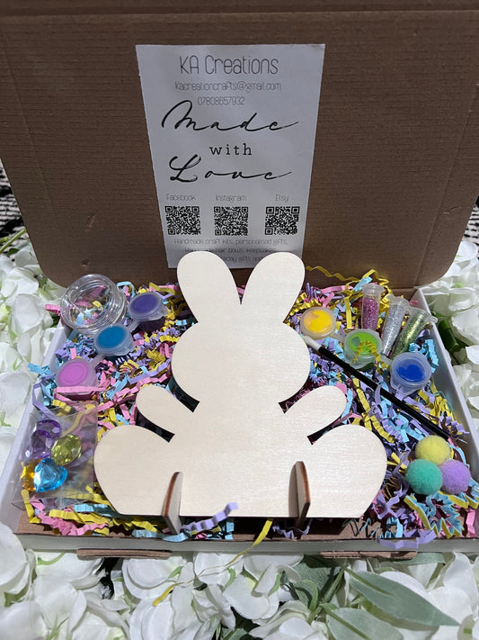 Paint your own wooden bunny   - Activity set - Room decoration - Childrens Gifts - Gifts - Paintable - Painting - Easter bunny - egg hunt