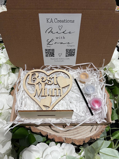 Paint your own best mum gift - Activity set - Room decoration - Childrens Gifts - Gifts - Wooden Crafts - Paintable - Painting - Mothers day- mothers gift