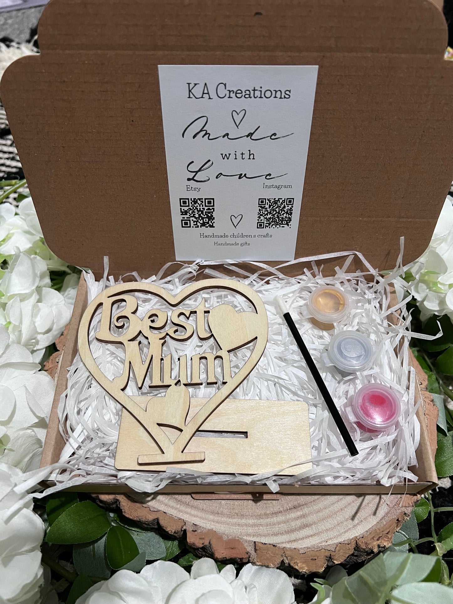 Paint your own best mum gift - Activity set - Room decoration - Childrens Gifts - Gifts - Wooden Crafts - Paintable - Painting - Mothers day- mothers gift