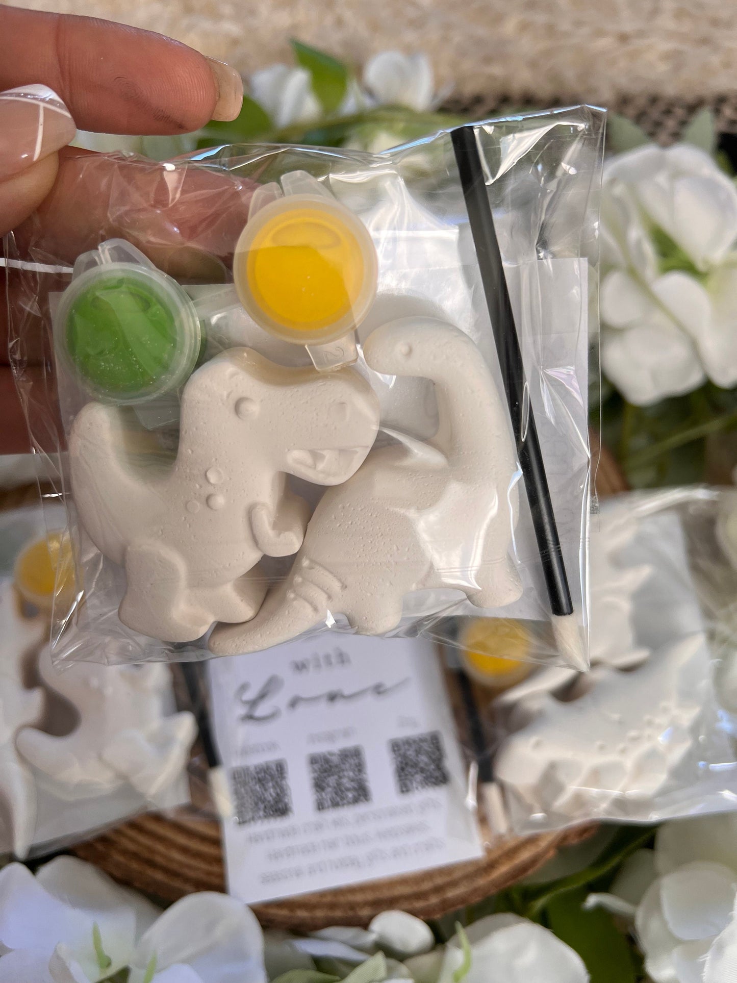 Paint your own plaster of Paris 2pc Dinosour - Activity set - Room decoration - Childrens Gifts - Paintable - Painting - Party Favour