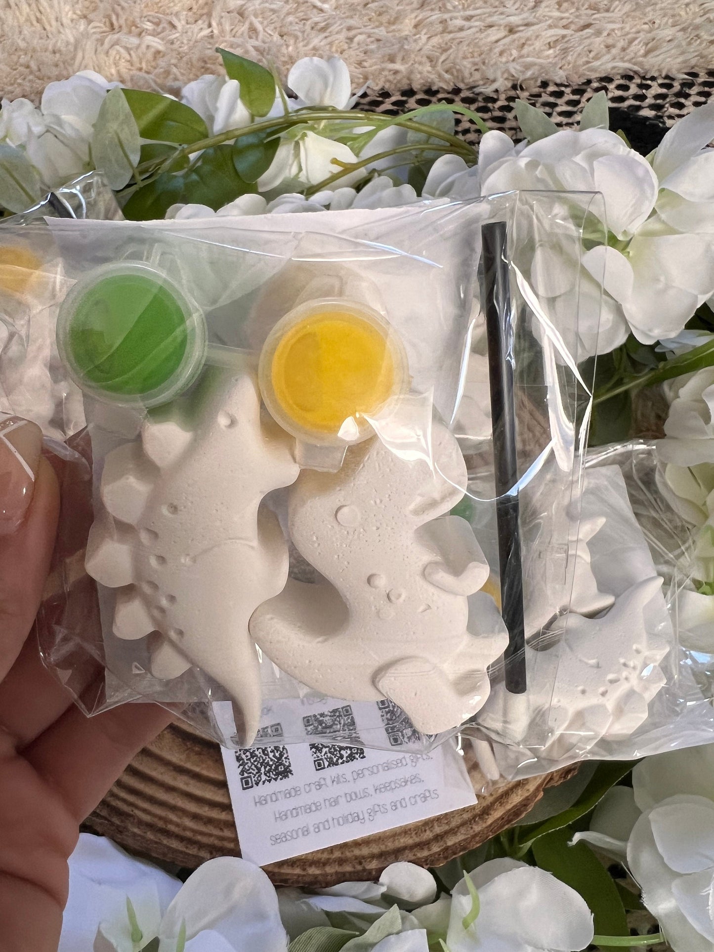 Paint your own plaster of Paris 2pc Dinosour - Activity set - Room decoration - Childrens Gifts - Paintable - Painting - Party Favour
