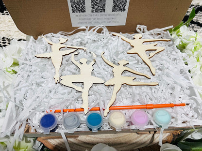 Paint your dance figures box  - Activity set - Room decoration - Childrens Gifts - Gift - Wooden Craft - Paintable - Painting - crafts - Craft Kit - ballet