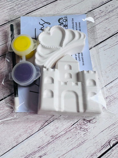 Paint your own plaster of Paris princess castle and tiara - Activity set - Childrens Gifts - Gift - Painting - Party favour - character gift