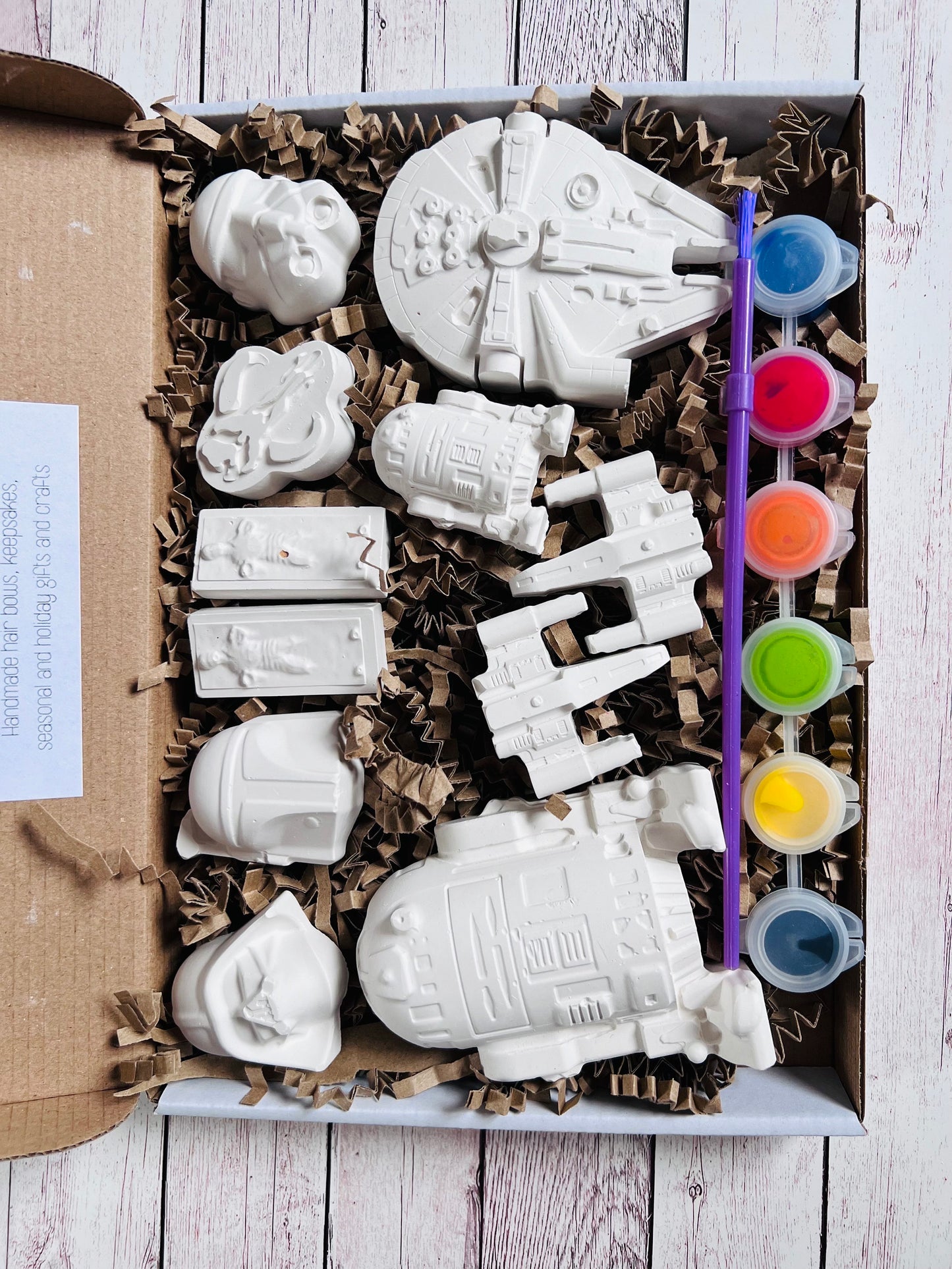 Star Wars inspired plaster of paris craft box  - Activity set - Room decoration - Childrens Gifts - Gifts - Paintable - Painting