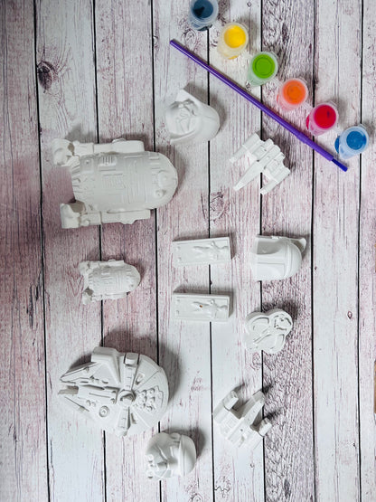 Star Wars inspired plaster of paris craft box  - Activity set - Room decoration - Childrens Gifts - Gifts - Paintable - Painting