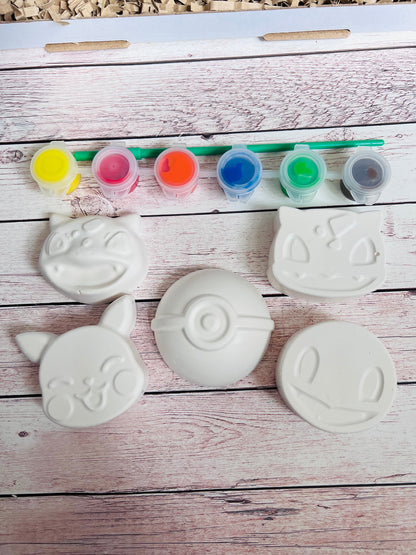 Pokee inspired plaster of paris craft box  - Activity set - Room decoration - Childrens Gifts - Gifts - Paintable - Painting