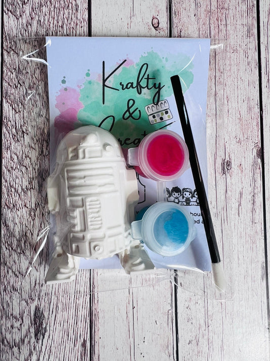 Paint your own plaster of Paris Star Wars R2-D2 - Activity set - Room decoration - Childrens Gifts - Gift  - Painting - Party favour