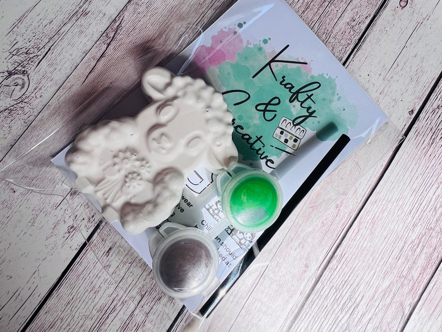 Paint your own plaster of Paris sheep - lamb - flowers - spring - Activity set - Childrens Gifts - Gift - Painting - Party favour - decor
