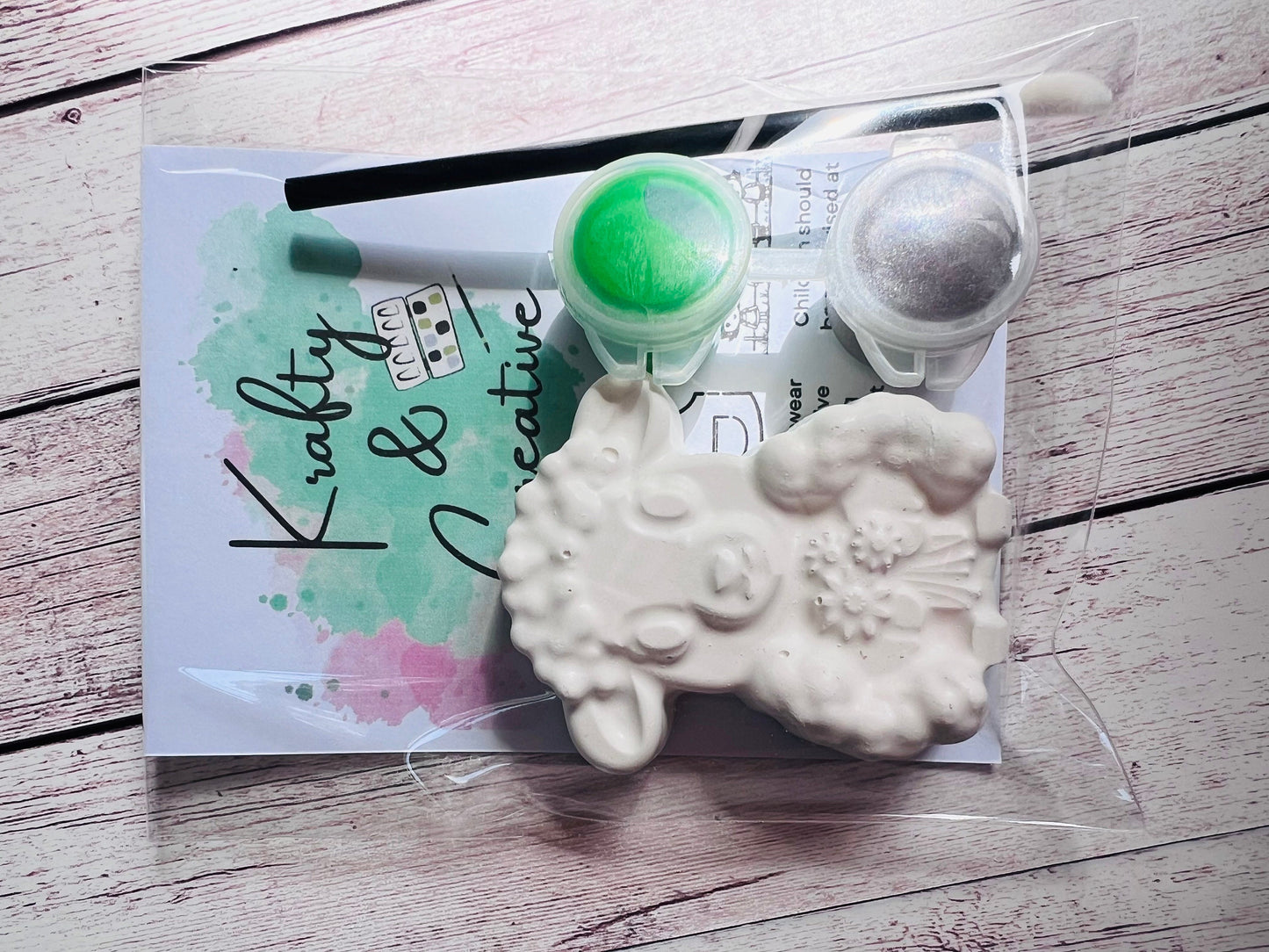 Paint your own plaster of Paris sheep - lamb - flowers - spring - Activity set - Childrens Gifts - Gift - Painting - Party favour - decor