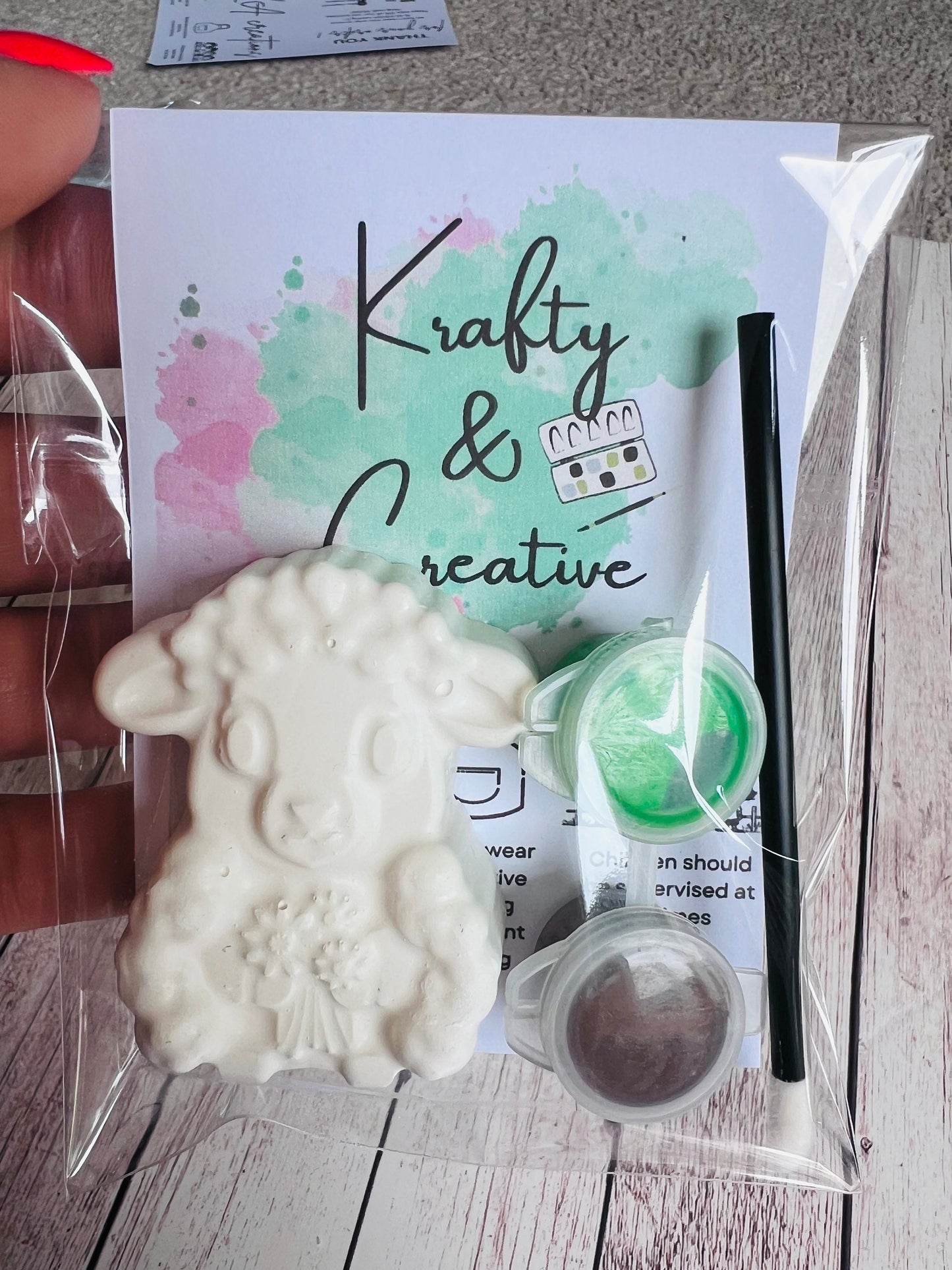 Paint your own plaster of Paris sheep - lamb - flowers - spring - Activity set - Childrens Gifts - Gift - Painting - Party favour - decor